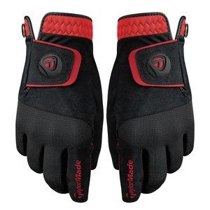 TaylorMade Rain Control Gloves Mens Black/Red SMALL Golf